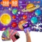 QUOKKA Puzzles for Kids Ages 8-10 - 150 Pcs Jigsaw Puzzles for 6-8 Year Olds - 400+ Facts on 50 Double-Sided Flashcards | Learn Space | Education Activity Gift - Shaped Puzzles for Toddlers 4-6